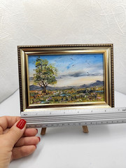 Original Oil Painting Landscape Small Framed Original Impasto 5×7 inch