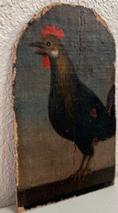 Antique St. Peter Rooster Oil Painting Italian Spanish Old Master Saint 18th C.