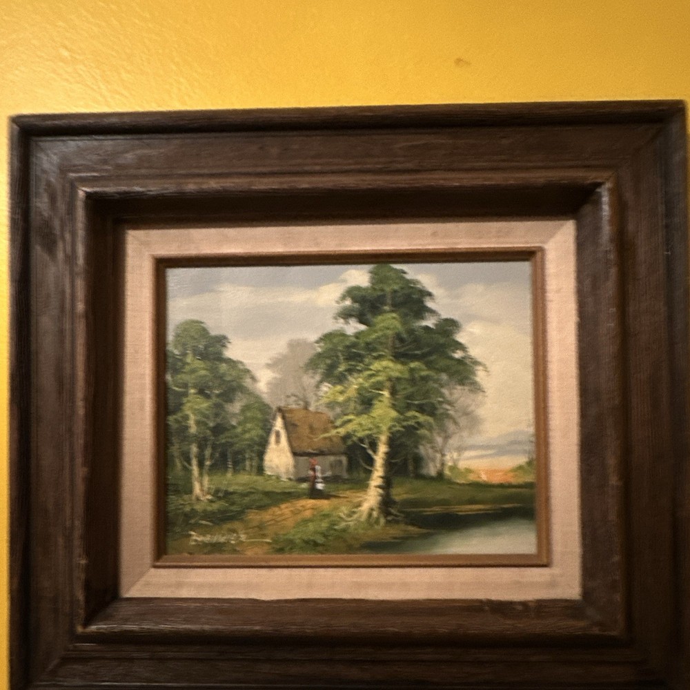 Brenner Signed Framed Oil Painting La petite maison Landscape 1973