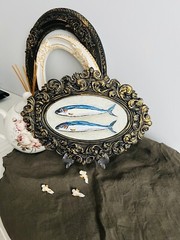 Sardine Art Original Sardine Painting Still Life Oil Painting Miniature Fish Art