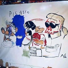 Painting Manuel Mané | „Picasso & Lagerfeld“ | Original Unique 1/1 | 150x170cm