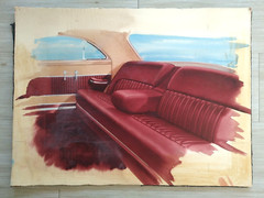 Vintage Cadillac???Chrysler?? ORIGINAL Brochure ARTWORK PAINTING Automotive Art