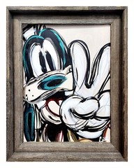 CORBELLIC GOOFY DOG 12X16 VINTAGE CARTOON EXPRESSIONISM COLLECTIBLE HOME ART