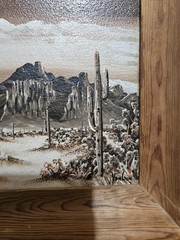 Southwest Desert Landscape Pair Of Rustic Wood Framed Oil Paintings VON GUNTHER