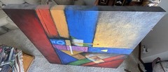 Large Modern Abstract Wall Painting 50x50x3 Inches 14 Lbs. Signed. Beautiful.