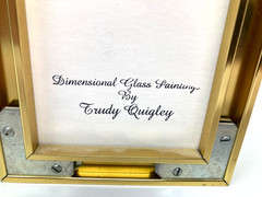 Trudy Quigley 3D Hummingbird Floral Framed Art Pink Gold Shadow Box