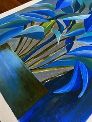 Original Abstract Flower Vase Painting 16×20 Canvas Modern Wall Art Home Decor