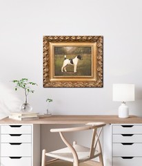 19th Century English Dog Portrait Black & White jack Russell Terrier CROWTHER