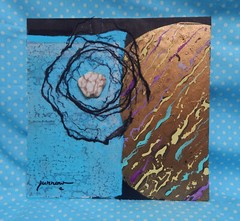 ORIGINAL HAND PAINTED COLLAGE ART READY TO FRAME USA BY SUE FURROW