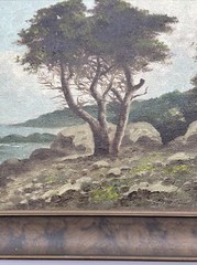 RICHARD DETREVILLE PAINTING EARLY CALIFORNIA LANDSCAPE SEASCAPE COAST BEACH OIL