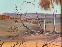 TED CROWE ORIGINAL CENTRAL AUSTRALIAN LANDSCAPE WATERCOLOUR PAINTING SIGNED