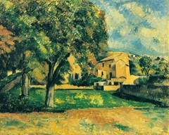 Oil painting paul cezanne – maronniers et ferme au jas de bouffan chestnut trees