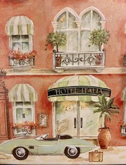 Kathryn White Italian Street View Giclee Painting On Canvas 20”x16”