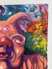 Original Painting Watercolor Art Surreal Fantasy Creature Goblin Dream Mikah