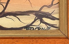 TED CROWE ORIGINAL CENTRAL AUSTRALIAN LANDSCAPE WATERCOLOUR PAINTING SIGNED