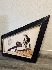 Mid Century 1950s Carlos Of Hollywood Watercolor Paintings Vintage Rare