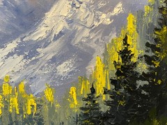 16 x 20 Original Oil Painting Produced with Knife….“Castle Mountain“