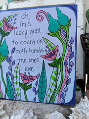 Pearl Jam Just Breathe Song Lyric Painting on 10″ wood panel, Alt Rock Folk Art