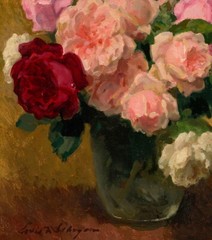 Colorful Rose Bouquet Oil painting Wall art Giclee Printed on canvas P2032