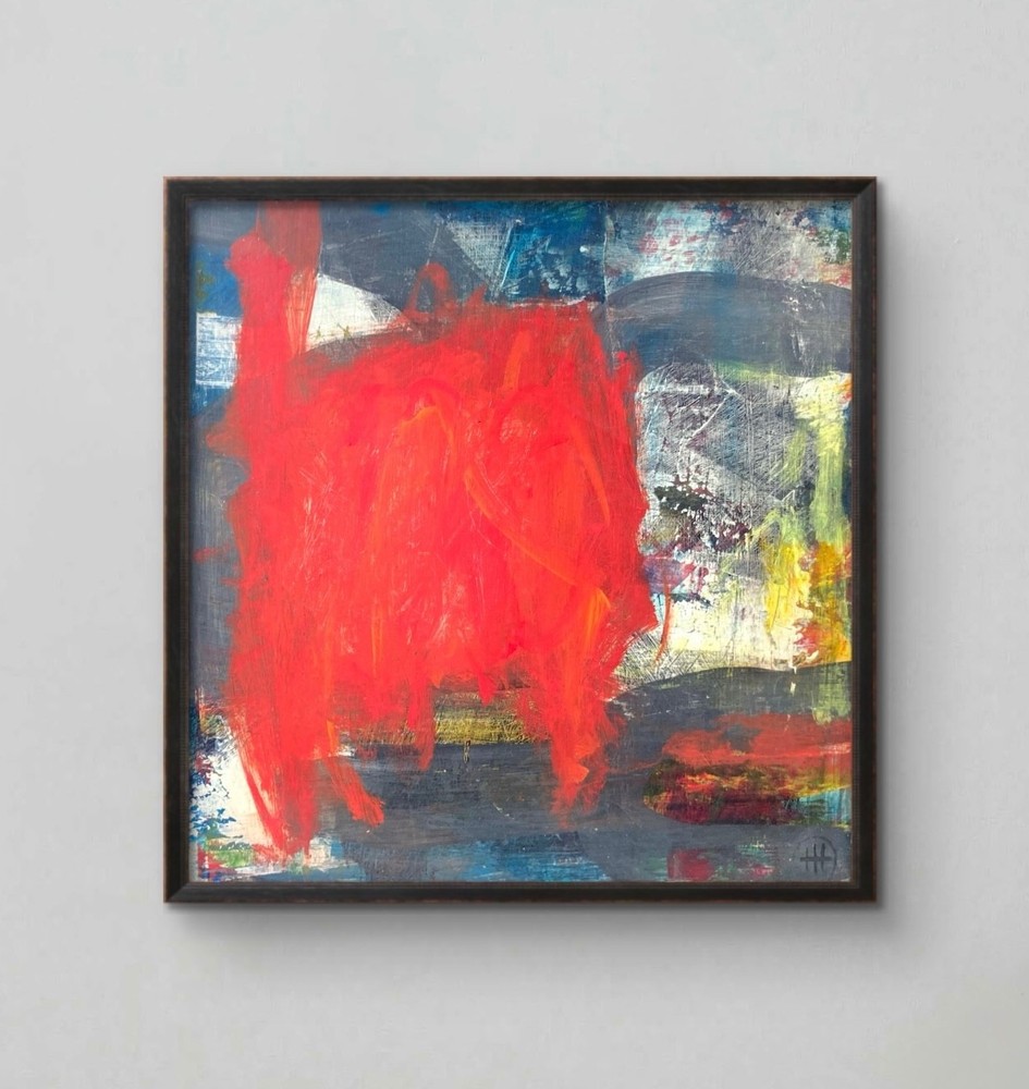 Original Abstract 12×12 Acrylic Painting on Wood Panel, Holly Hammond