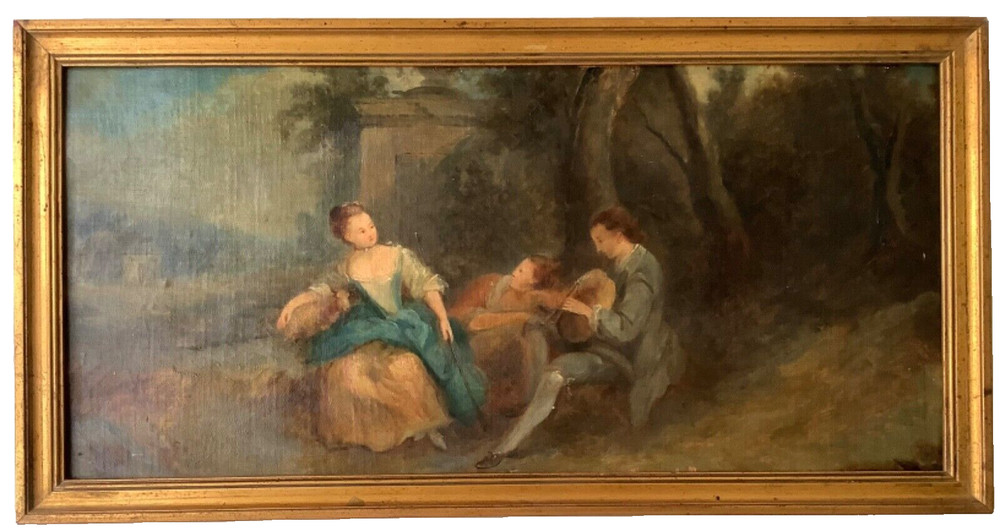 18TH CENTURY JEAN-BAPTISTE PATER circle – GALLANT SCENE – FRENCH OIL PAINTING