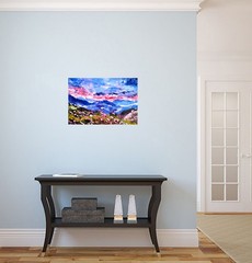 Appalachian Flowering Montains Original Oil impasto Painting Canvas Landscape