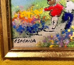 Esterida Hand painted Enamel on Copper Plaque c1950