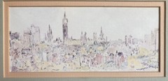 Framed Matted Original Watercolor Art Signed by Canadian Artist Marjorie Orange
