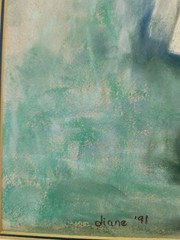 Vintage Original Portait Painting Girl Barefoot Oversize Shoe 1991 Signed 11×15