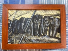 JOHN STEUART CURRY DRAWING ON ANTIQUE PAPER, FRAMED ON WOOD, SIGNED AND SEALED
