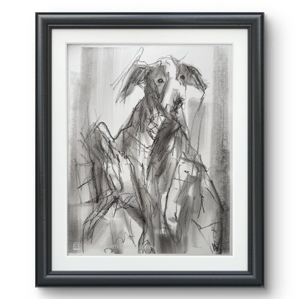 Dog Portrait Sketch 11×14 Soft Pastel Original Loose Pet Drawing