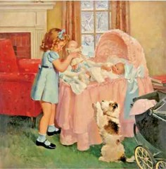 LATE for SCHOOL BUS 16X12 Children 30s 40s Vintage Illustration Art Mack Truck