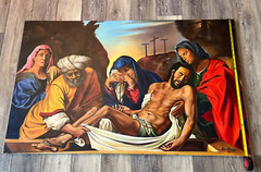 Original painting titled „The Way of the Cross,“ created by Alix Baujorer