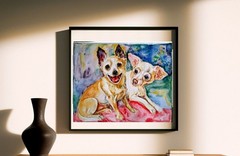 Chihuahuas Dog portrait,pet lover best gift, Original Watercolor painting 10×8″