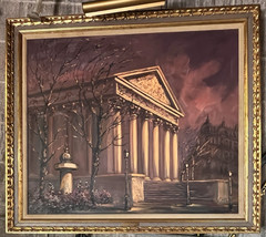 Cesar A Villacres Original oil painting “Late Autumn Evening” Framed