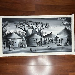AUTHENTIC AfricanPainting (NOT a Print or a Copy) Original African Art UNFRAMED