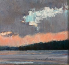 Original DEBORAH QUINN MUNSON ‚Clearing Sky‘ Pink Clouds Contemporary PAINTING