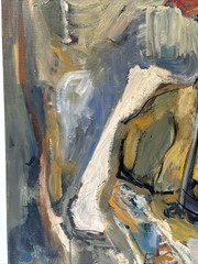 MID CENTURY PAINTING ABSTRACT STILL LIFE MODERNIST LARGE OIL CHARLES KELLER OIL