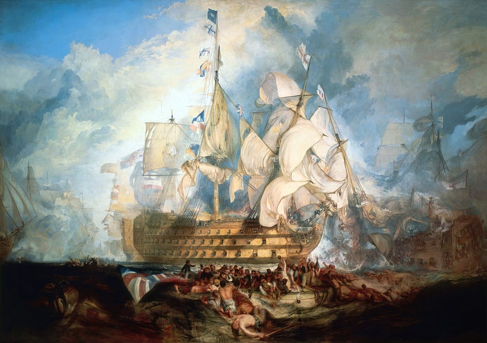 The Battle of Trafalgar Painting by Joseph Mallord William Turner Reproduction