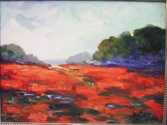 „Field of poppies in California“ oil on canvas, Irek T. Szelag