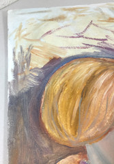 George Kosanovic Oil On Board „Woman In Fall“ Painting 20.5″ x 11.75″