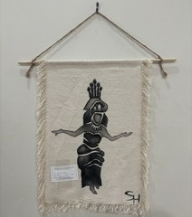 Original Hand Painted Acrylic On Woven material 14 1/2” X 20” Shadow Dancer