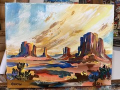 11×14 Original Monument Valley Acrylic Painting on Canvas | Signed Southwest Art