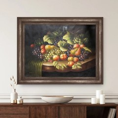 Extra Large Still Life Fruit Bowl Table Oil Canvas Painting Classical Art