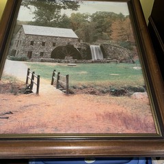Old Grist Mill Picture 19 Inches By 23.5 Inches