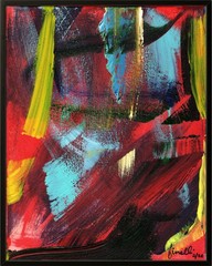 FINELLI ORIGINAL Acryllic Painting High Art Modern Collectible 11×14 COA G8M