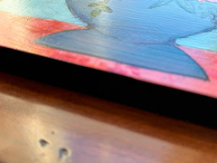 Abstract Flower Acrylic Painting: Colorful Floral Art on Hard Board – Fine Art