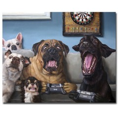Gamers by Lucia Heffernan Gallery-Wrapped Canvas Giclee Artwork (16 in x 20 in)