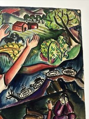 Antique New York Painting Wpa American Regionalism Expressionism Modernist WW2