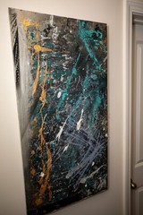 18″ x 36″ Gallery Depth 1-1/2″ Abstract Painting Stretched Canvas